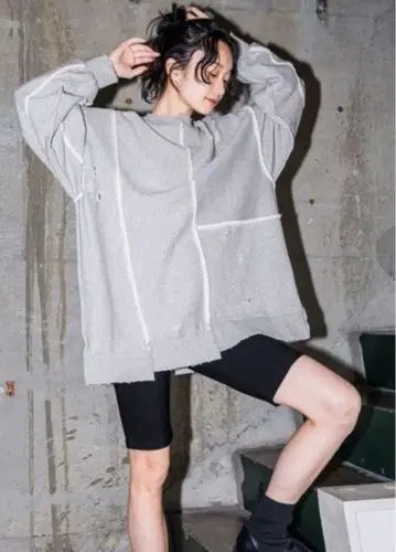 JEANASIS 데미지 리메이크 라이크 맨투맨 빅 트레이닝복 크러쉬