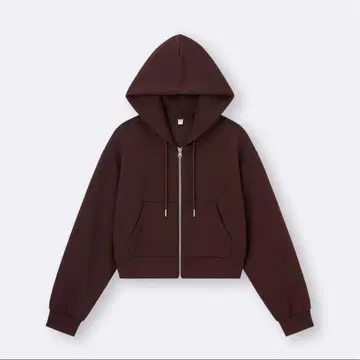 [ 새상품급 ] 지유 GU 퍼프 맨투맨 풀 집업 후드티 L 브라운