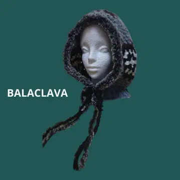 발라클라바 후드 모자 니트 모자 그래니 스퀘어 핸드메이드 크로셰 뜨개질