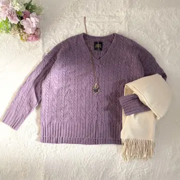 어반 리서치 도어스 해밀턴 울 아란 니트 케이블 짜임 긴팔