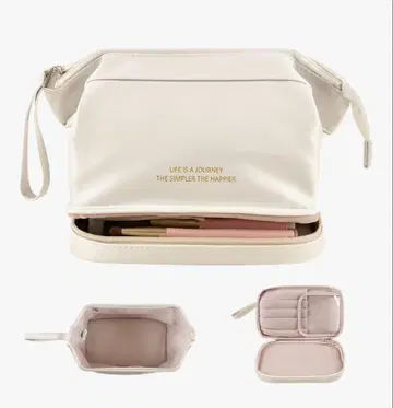 Prite 메이크업 컴파트먼트 백 비건 가죽