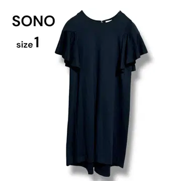[ 새상품급 ] SONO 소노 프릴 슬리브 튜닉 원피스 블랙 1