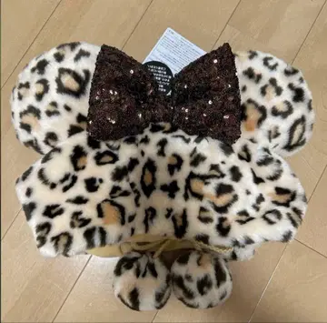 새상품 디즈니 팬캡 미니 레오파드 무늬 브라운