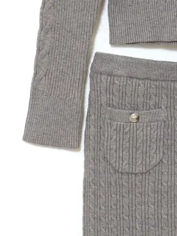 andmary Reo fur knit set up bottoms