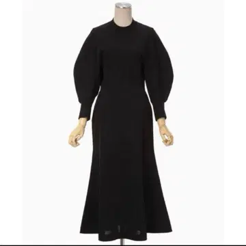 마메 쿠로고우치 클래식 코튼 드레스 블랙 2