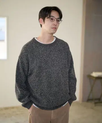 BAYFLOW 멜란지 몰 니트 풀오버 니트 스웨터