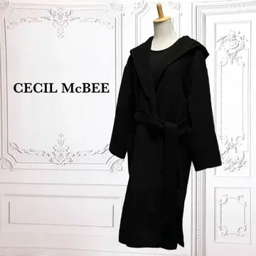 세실 맥비 [ CECIL McBEE ] 코트 [ M ] 블랙 롱 후드