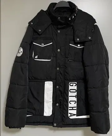 GOTCHA 갓차 발수 방풍 컬러 블록 페이크 다운 자켓 블랙