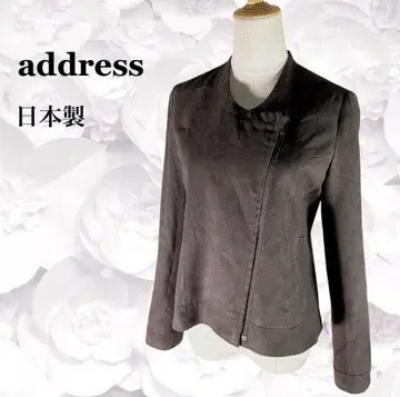 [ address ] 노카라 자켓 [ F ] 다크 브라운 집업 일본제