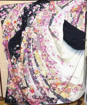 길상 화 타네노시 모노톤 후리소데 기장 160