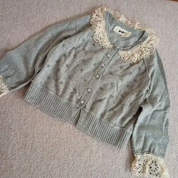 furfur 모헤어 비즈 레이스 가디건