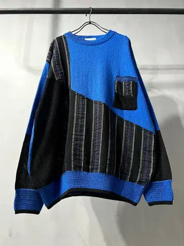 올 패턴 3D 절개 니트 이탈리아제 구제 의류 빈티지