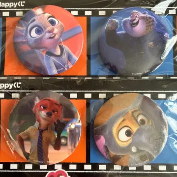 주토피아 해피 복권 캔뱃지 세트 닉 주디 happy 복권