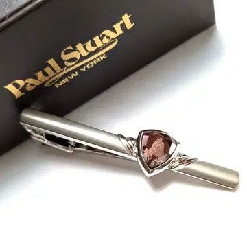 pst74 폴 스튜어트 넥타이핀 실버 x 레드 크리스탈 유리