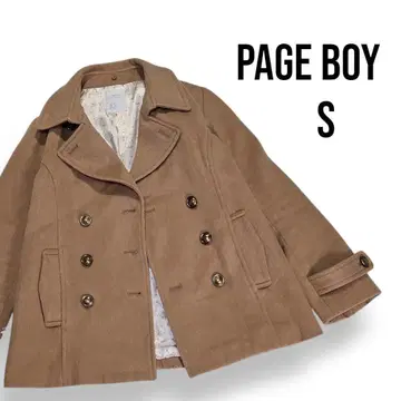 페이지 보이 숏코트 P코트 카멜 골드 버튼 울 혼방