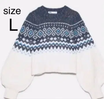 ZARA 노르딕 스웨터 블루