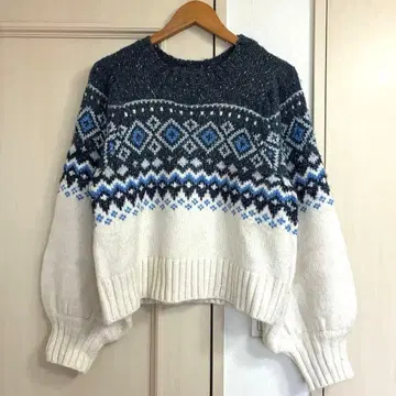 ZARA 노르딕 스웨터 블루