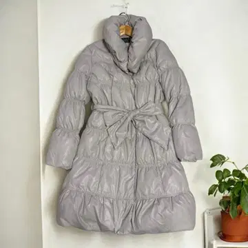 Ketty 케티 여배우 옷깃 롱 다운 코트 그레이지 리본 성숙/러블리