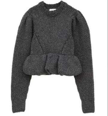 PEPLUM HAND KNIT TOPS 그레이 사이즈 2