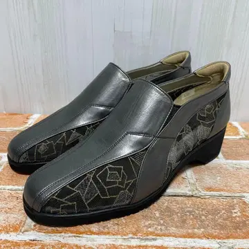 Mitsuko 미츠코 그레이 x 블랙 시스루 경량 워킹화 와이드