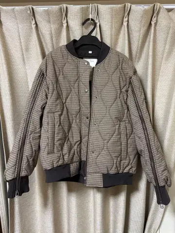 GU rokh (지유 x 로크) 퀼팅 블루종 브라운