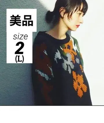 새상품급 CLANE 클라네 오버 플라워 모티브 니트 M L