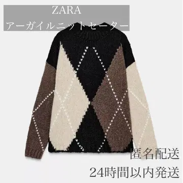 [새상품급] ZARA 아가일 니트 스웨터 S사이즈