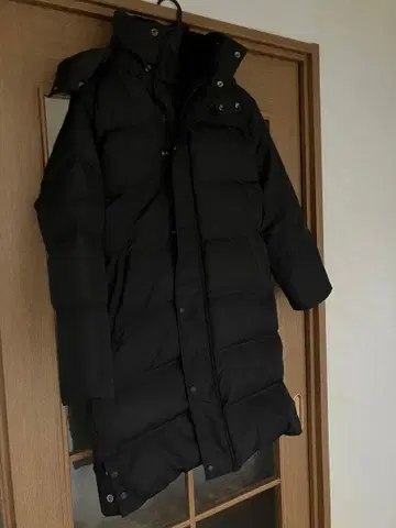 후드 부착 롱 다운 코트 방한 한국