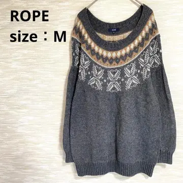 로페 ROPE 노르딕 긴팔 니트 튜닉 [M] 시스루 짜임 1299