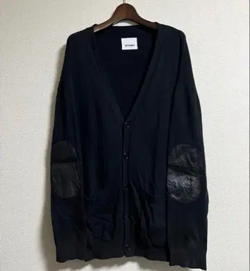 MYTHINKS 가죽 엘보 패치 가디건