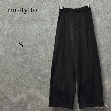 모이튀뜨 [S] 턱 와이드 팬츠 슬랙스 뒷밴딩 블랙