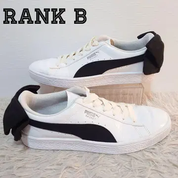 푸마 리본 포함 에나멜 스니커즈 신발 25 화이트/블랙