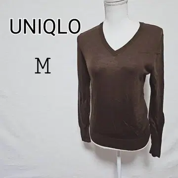 UNIQLO 브라운 V넥 니트 M