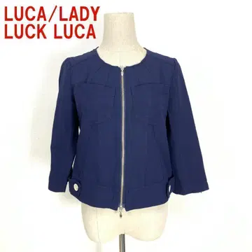 A2829 루카/레이디 랙 루카 노카라 자켓 린넨 면 네이비 38