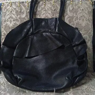 블랙 가죽 느낌 토트백 원형 가볍고 귀여운