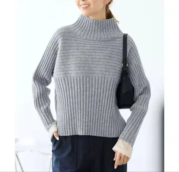 로페피크닉 그레이 하이넥 니트 긴팔