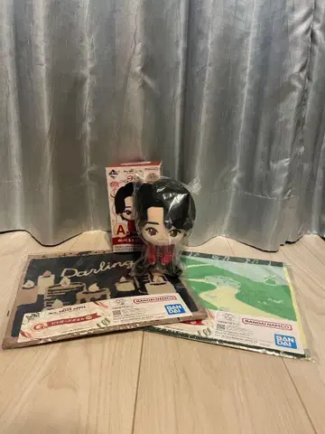 미세스 그린애플 제일복권 봉제 인형 마스코트 오오모리 모토키 타월 2종