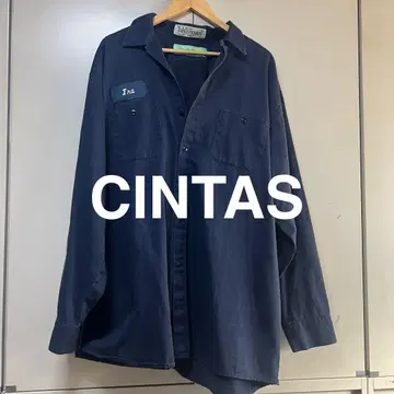 CINTAS 워크 셔츠 미국 빈티지 네이비 2XL