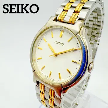 세이코 SEIKO 작동 새상품 배터리 손목시계 콤비 컬러 라운드 남성용