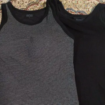 울트라 웜 히트텍 리브 브라탑 L 사이즈 2장 세트 보더 & 블랙