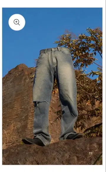 BELVET Cracked knee denim