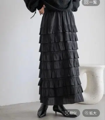 LOWRYS FARM 로리즈팜 프릴 스커트 블랙 미사용 새상품