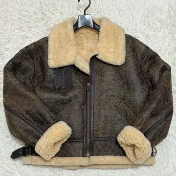 새상품급 B3 리얼 무스탕 자켓 플라이트 자켓 양가죽 브라운