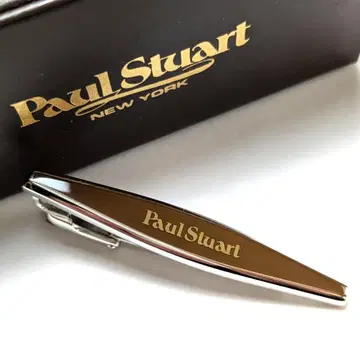 pst85 새상품 폴 스튜어트 넥타이핀 실버 x 브라운 브라운 로고