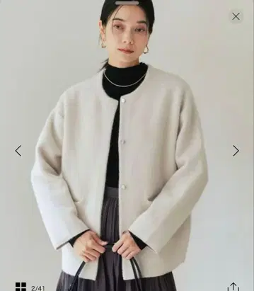 [택 포함 새상품] FOX 블렌드 세츠케츠 노카라 가디건