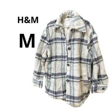 새상품급 H&M [ M ] 체크 무늬 플리스 자켓