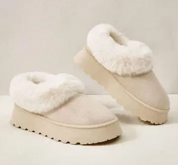 베이지 통굽 어그 부츠