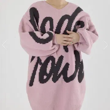 로디오 크라운 핑크 오버 사이즈 스웨터