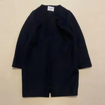 레어 두지엠 클라세 롱 노카라 코트 네이비 울