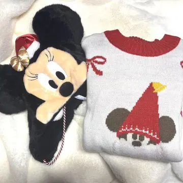 디즈니 크리스마스 리루린린 스웨터 미니 팬캡 세트